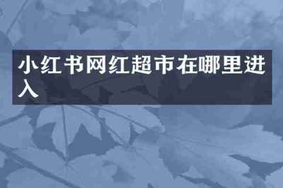 小红书网红超市在哪里进入