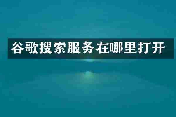 谷歌搜索服务在哪里打开