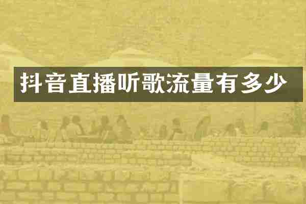 抖音直播听歌流量有多少
