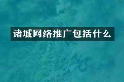 诸城网络推广包括什么