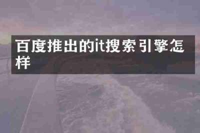 百度推出的it搜索引擎怎么样