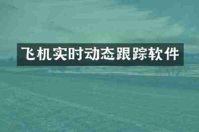 飞机实时动态跟踪软件