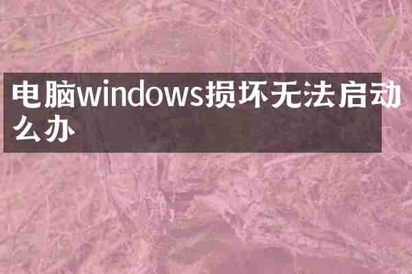 电脑windows损坏无法启动怎么办