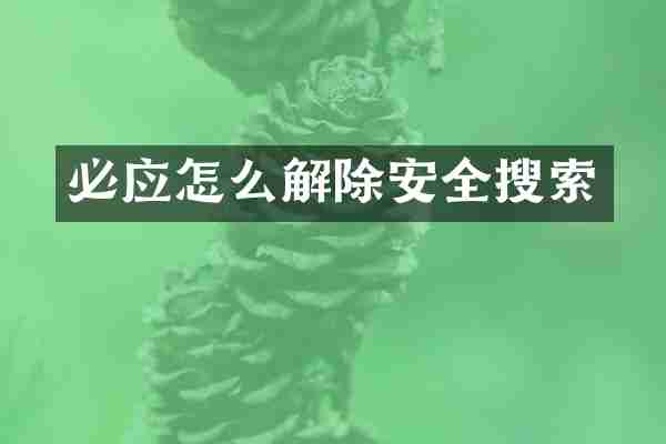 必应怎么解除安全搜索