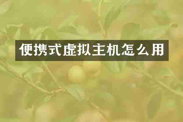 便携式虚拟主机怎么用