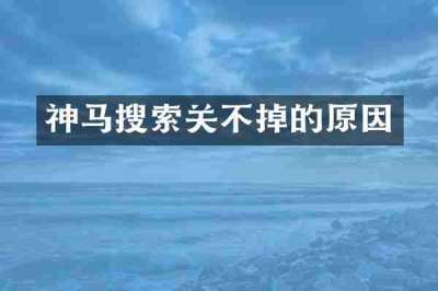 神马搜索关不掉的原因