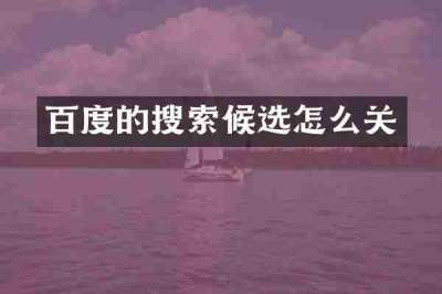 百度的搜索候选怎么关