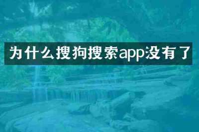 为什么搜狗搜索app没有了