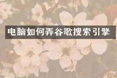 电脑如何弄谷歌搜索引擎
