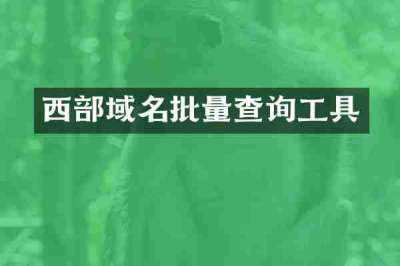 西部域名批量查询工具