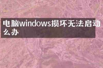电脑windows损坏无法启动怎么办