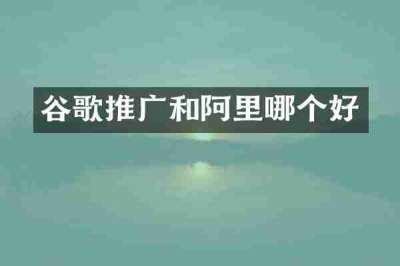 谷歌推广和阿里哪个好