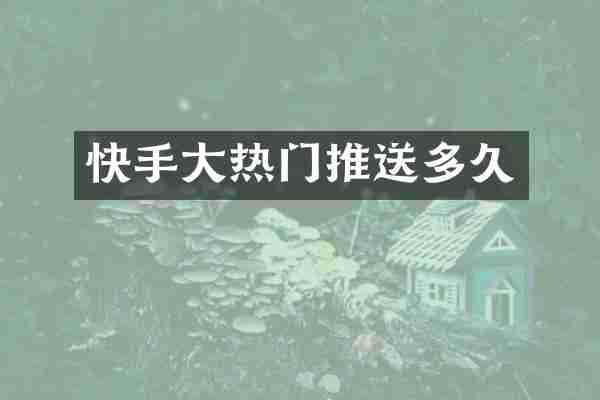 快手大热门推送多久