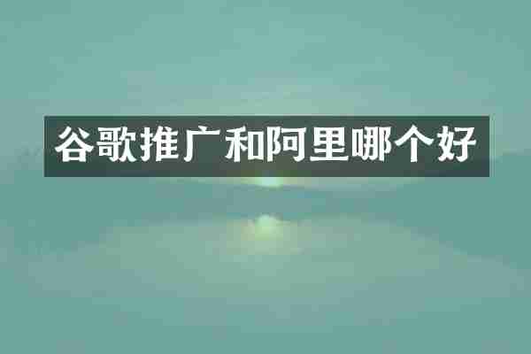 谷歌推广和阿里哪个好