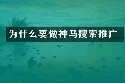 为什么要做神马搜索推广