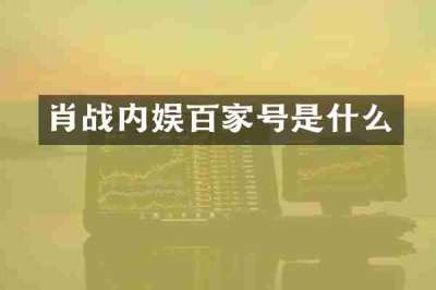肖战内娱百家号是什么