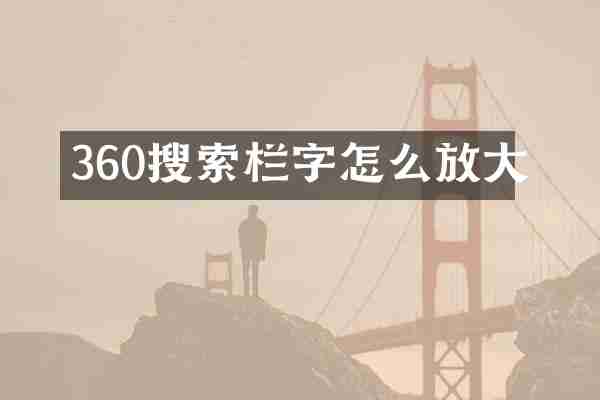 360搜索栏字怎么放大