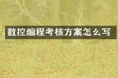 数控编程考核方案怎么写