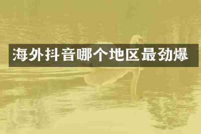 海外抖音哪个地区最劲爆