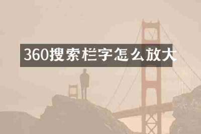 360搜索栏字怎么放大