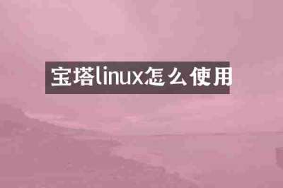 宝塔linux怎么使用