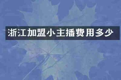 浙江加盟小主播费用多少