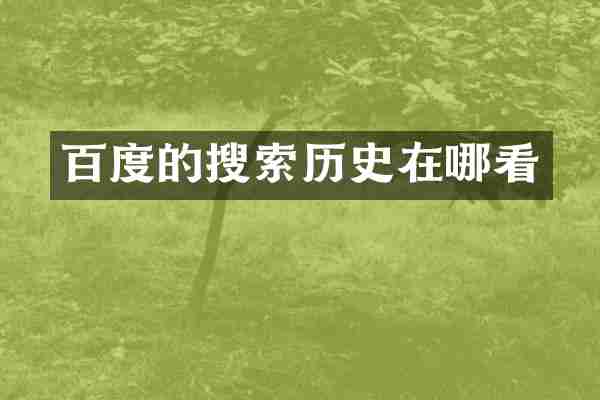 百度的搜索历史在哪看