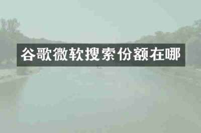 谷歌微软搜索份额在哪