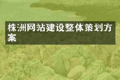 株洲网站建设整体策划方案