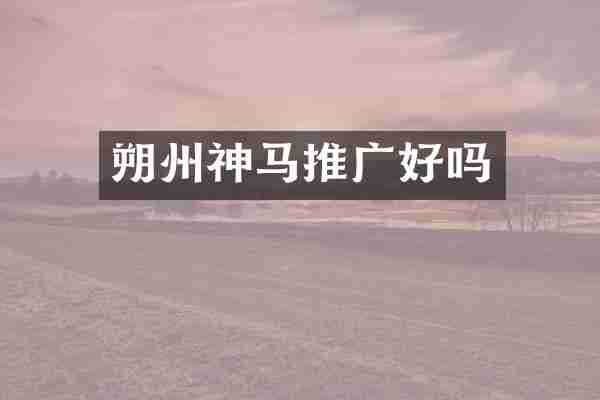 朔州神马推广好吗