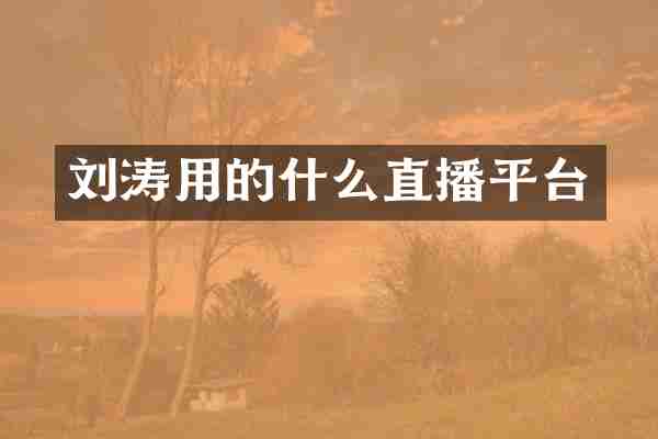 刘涛用的什么直播平台