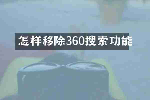 怎样移除360搜索功能