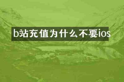 b站充值为什么不要ios