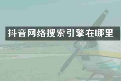 抖音网络搜索引擎在哪里