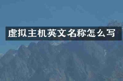 虚拟主机英文名称怎么写