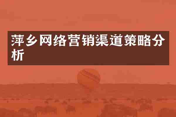 萍乡网络营销渠道策略分析