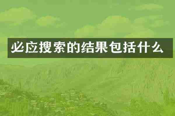 必应搜索的结果包括什么