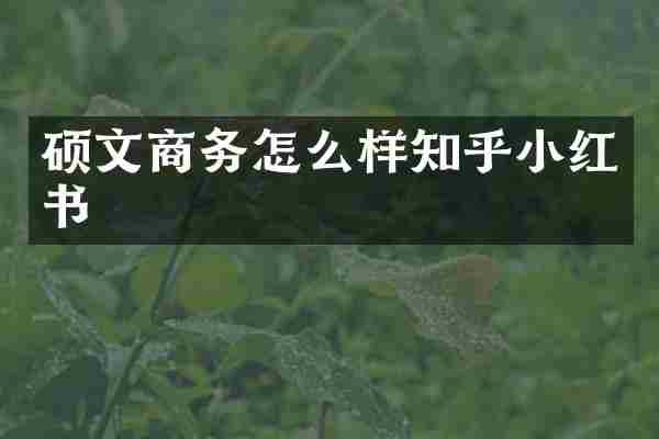 硕文商务怎么样知乎小红书