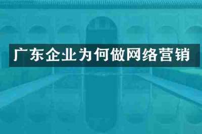 广东企业为何做网络营销