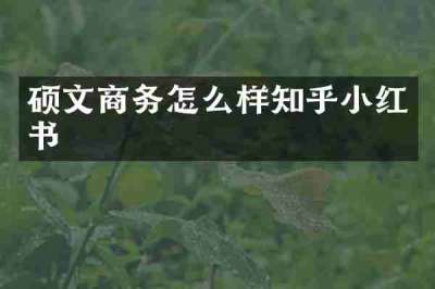 硕文商务怎么样知乎小红书