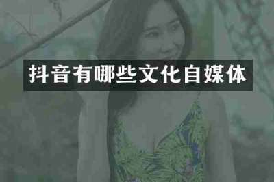 抖音有哪些文化自媒体