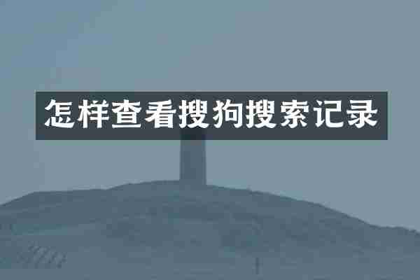 怎样查看搜狗搜索记录