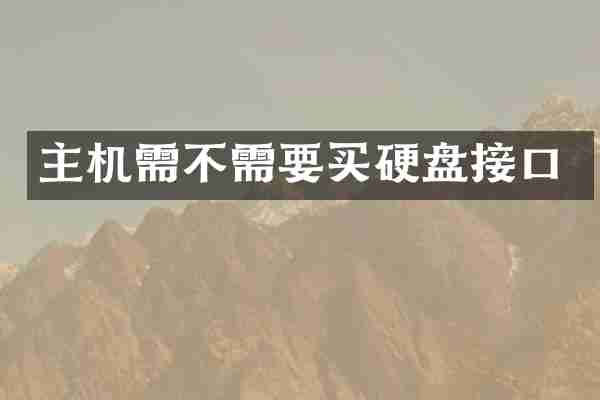 主机需不需要买硬盘接口