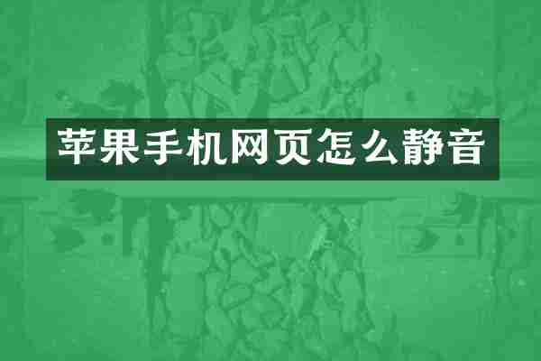 苹果手机网页怎么静音