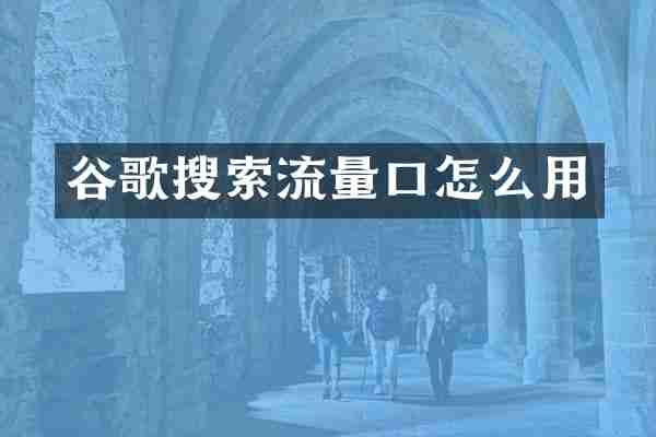 谷歌搜索流量口怎么用