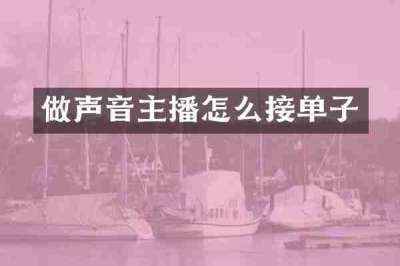 做声音主播怎么接单子