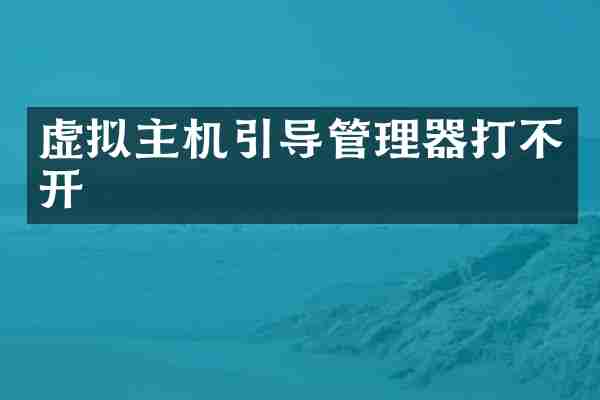 虚拟主机引导管理器打不开