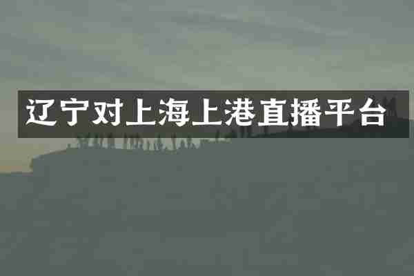 辽宁对上海上港直播平台