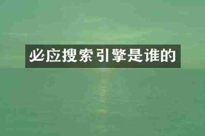 必应搜索引擎是谁的