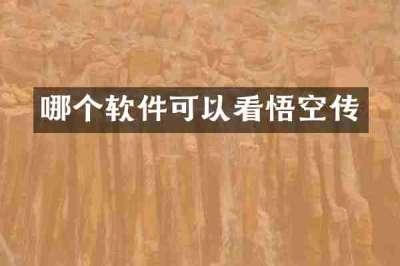 哪个软件可以看悟空传